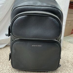 Michael Kors Black Pebbled Leather Multi-Pocket Backpack
